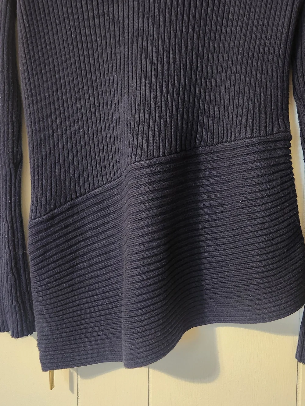Michael Kors Navy Ribbed Long Sleeve Sweater Sz XS